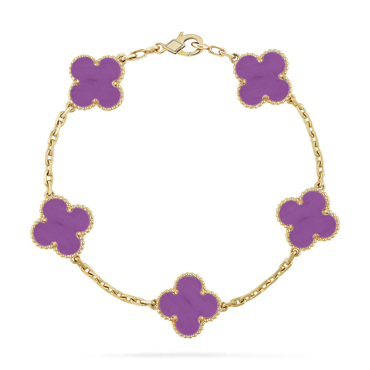 [Max Jewelry ] CLOVER 5 MOTIF VIOLET BRACELET COLLECTION
