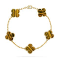[Plus&Max]LUCKY CLOVER 5-MOTIF BRACELET -  TIGER’S EYE COLLECTION