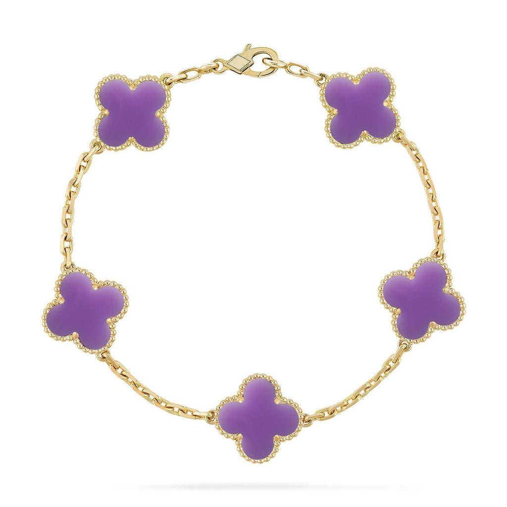 [Plus&Max]LUCKY CLOVER 5-MOTIF BRACELET - LAVENDER COLLECTION