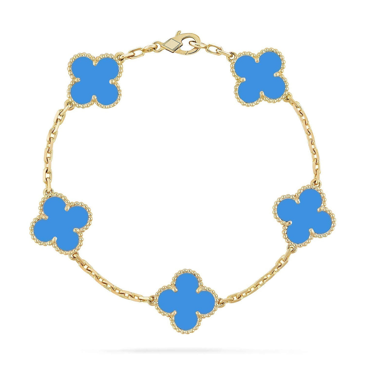 [Max Jewelry ] CLOVER 5 MOTIF BLUE AGATE BRACELET COLLECTION