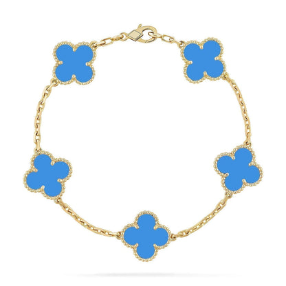 [Max Jewelry ] CLOVER 5 MOTIF BLUE AGATE BRACELET COLLECTION