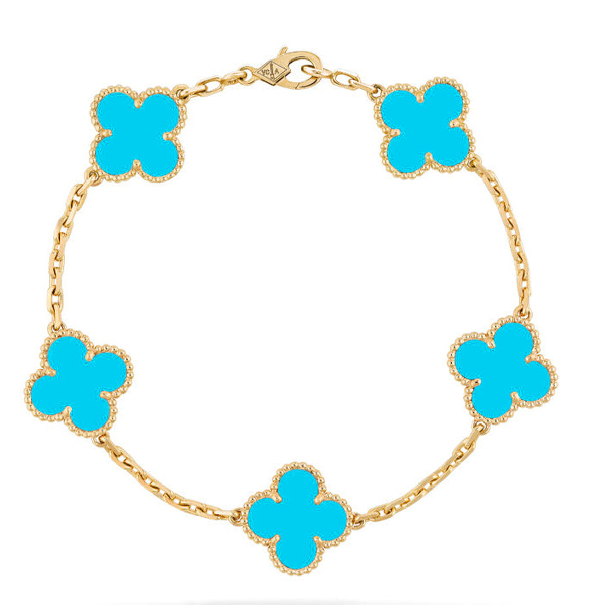 [Max Jewelry ] CLOVER 5 MOTIF TURQUOISE BRACELET COLLECTION