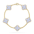 [Plus&Max]LUCKY CLOVER 5-MOTIF BRACELET - PURPLE CHALCEDONY COLLECTION
