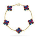 [Plus&Max]LUCKY CLOVER 5-MOTIF BRACELET - MULTI-GEM COLLECTION