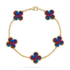 [Plus&Max]LUCKY CLOVER 5-MOTIF BRACELET - MULTI-GEM COLLECTION