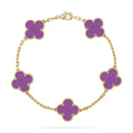 [Plus&Max]LUCKY CLOVER 5-MOTIF BRACELET - VIOLET COLLECTION