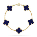 [Plus&Max]LUCKY CLOVER 5-MOTIF BRACELET - LAPIS LAZULI COLLECTION