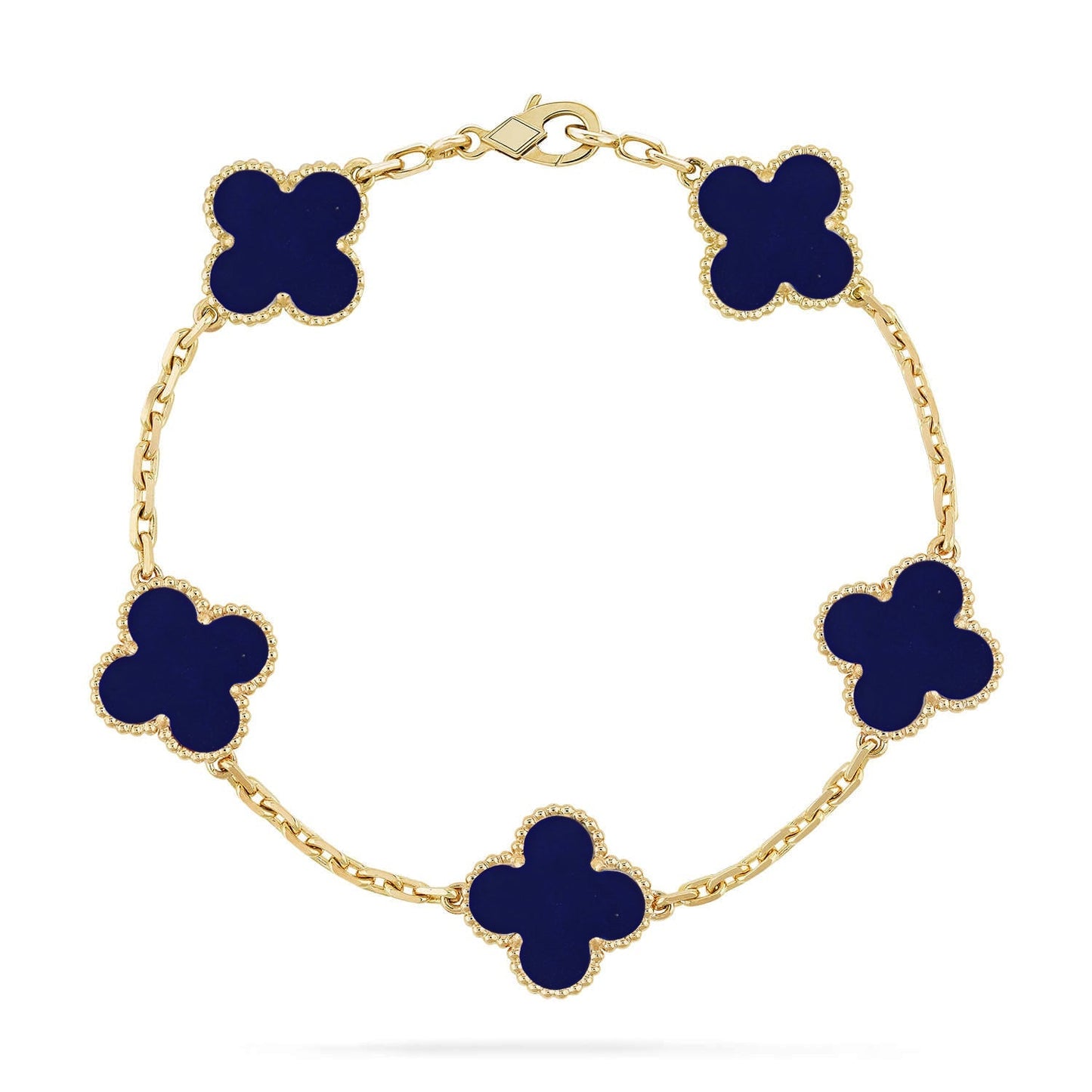 [Max Jewelry ]CLOVER 5 MOTIF LAPIS LAZULI BRACELET COLLECTION