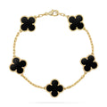 [Plus&Max]LUCKY CLOVER 5-MOTIF BRACELET - BLACK OXNY COLLECTION