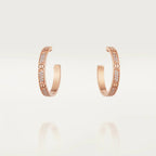 [Plus&Max]LOVE DIAMOND PINK GOLD HOOP EARRINGS