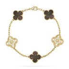[Plus&Max]LUCKY CLOVER 5-MOTIF BRACELET - GREY MOTHER-OF-PEARL COLLECTION