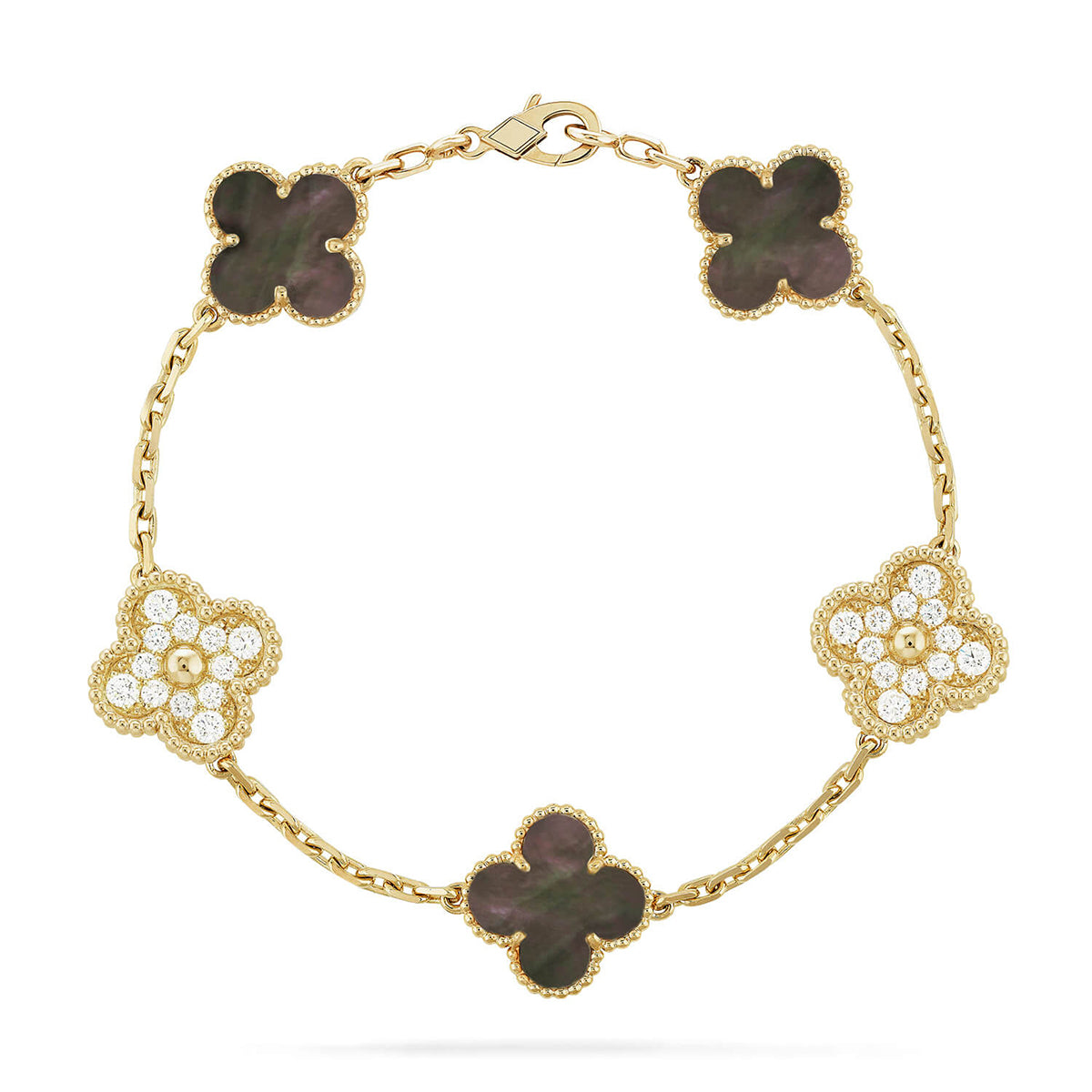 [Max Jewelry ] CLOVER 5 MOTIF GRAY MOP BRACELET COLLECTION