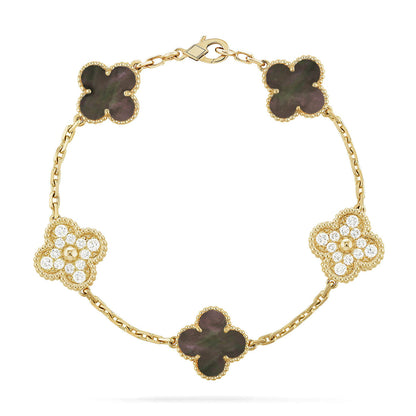 [Max Jewelry ] CLOVER 5 MOTIF GRAY MOP BRACELET COLLECTION
