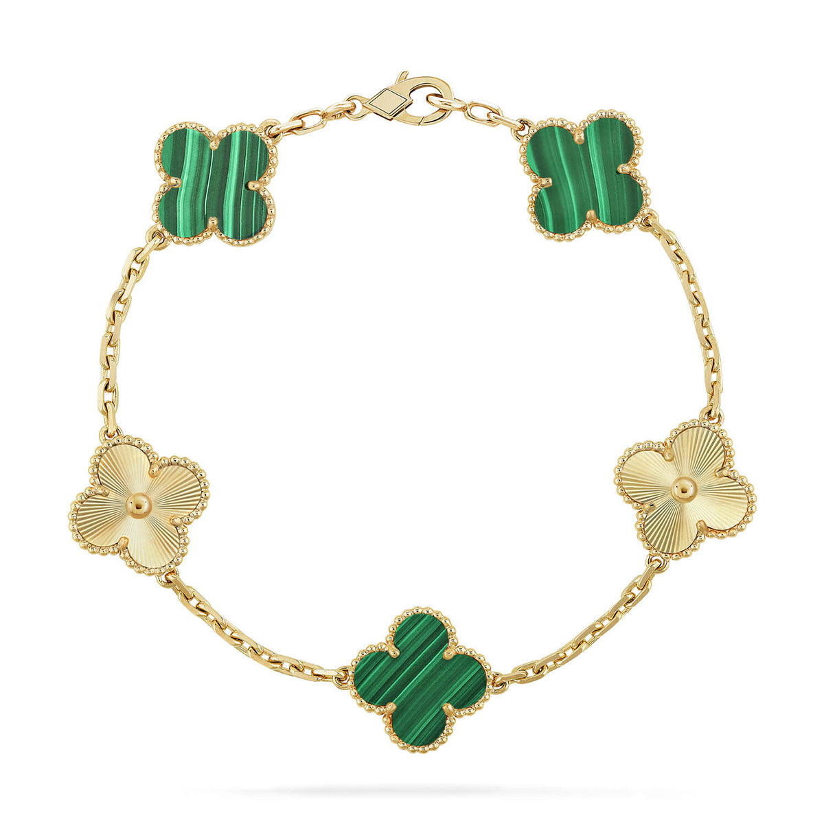 [Max Jewelry ] CLOVER 5 MOTIF MALACHITE BRACELET COLLECTION