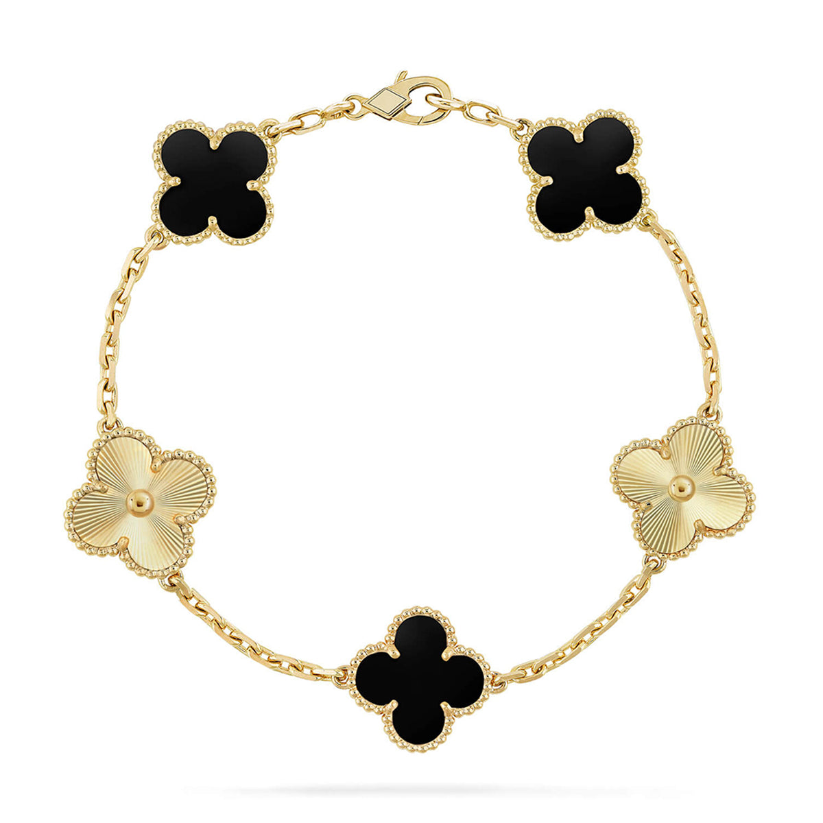 [Max Jewelry ] CLOVER 5 MOTIF ONYXS BRACELET COLLECTION