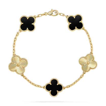 [Max Jewelry ] CLOVER 5 MOTIF ONYXS BRACELET COLLECTION