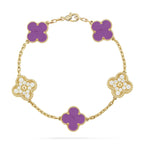[Plus&Max]LUCKY CLOVER 5-MOTIF BRACELET - VIOLET COLLECTION