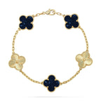 [Plus&Max]LUCKY CLOVER 5-MOTIF BRACELET - PIETERSITE COLLECTION