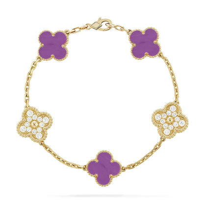 [Max Jewelry ] CLOVER 5 MOTIF VIOLET BRACELET COLLECTION