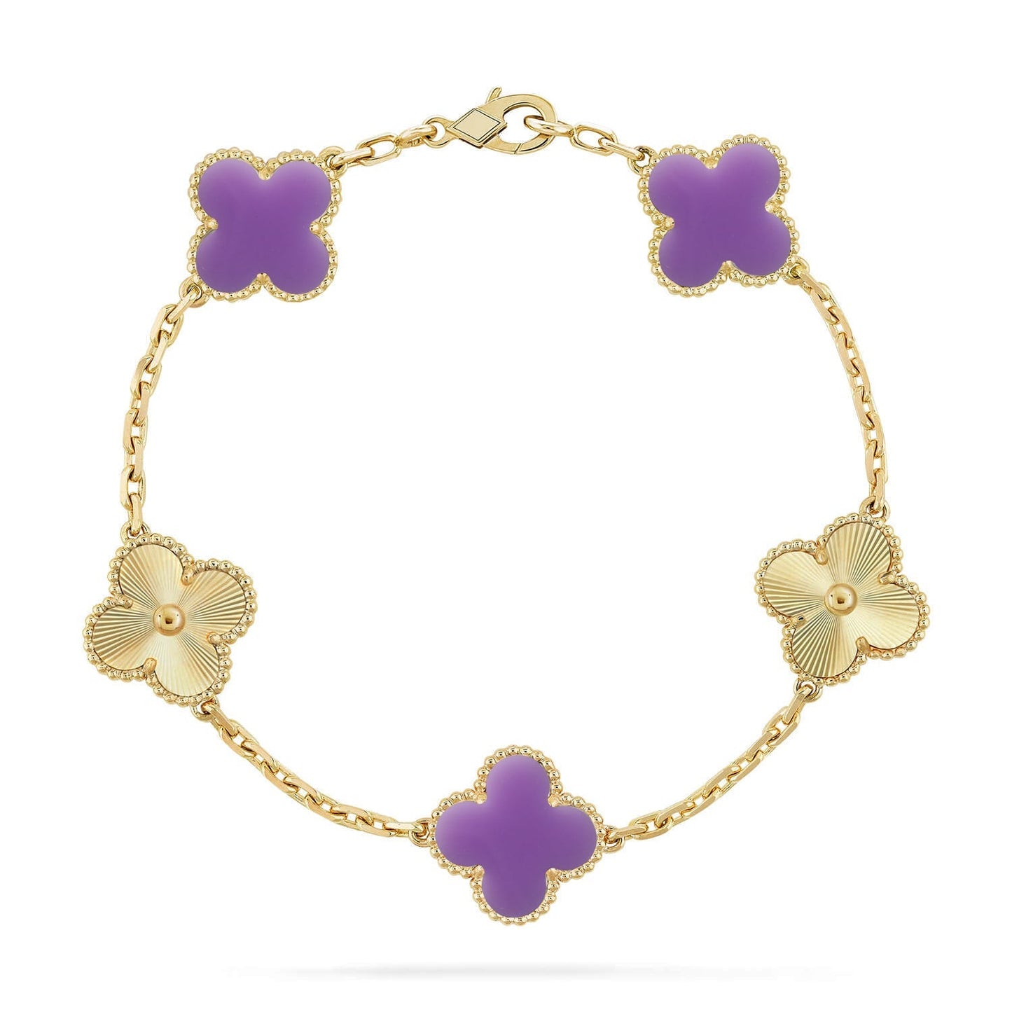 [Max Jewelry ]CLOVER 5 MOTIF LIGHT PURPLE BRACELET COLLECTION