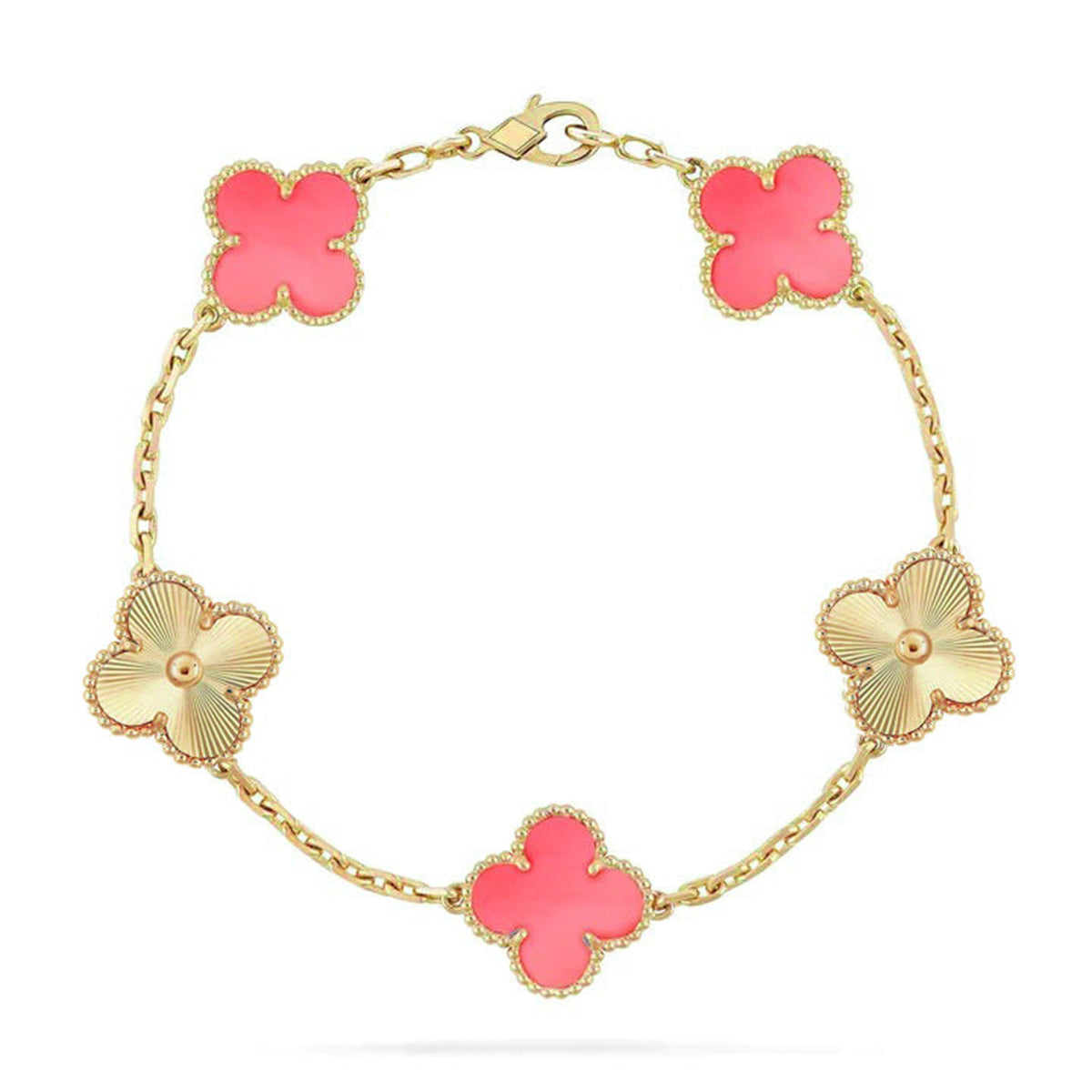 [Max Jewelry ] CLOVER 5 MOTIFS  PINK MOP BRACELET COLLECTION