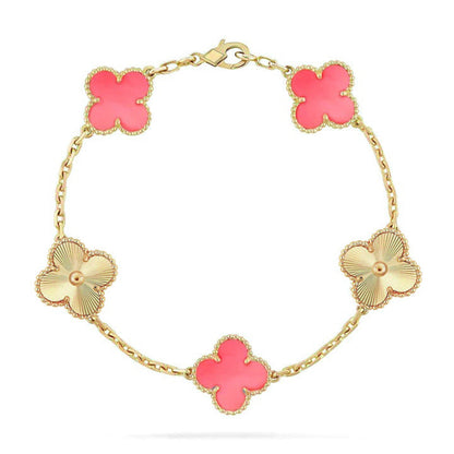 [Max Jewelry ] CLOVER 5 MOTIFS  PINK MOP BRACELET COLLECTION