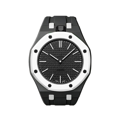 [Plus&Max]OAK POP EXCLUSIVE BLACK AND WHITE SILICONE STRAP