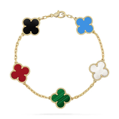 [Max Jewelry ]CLOVER 5 MOTIFS MULTICOLOR BRACELET