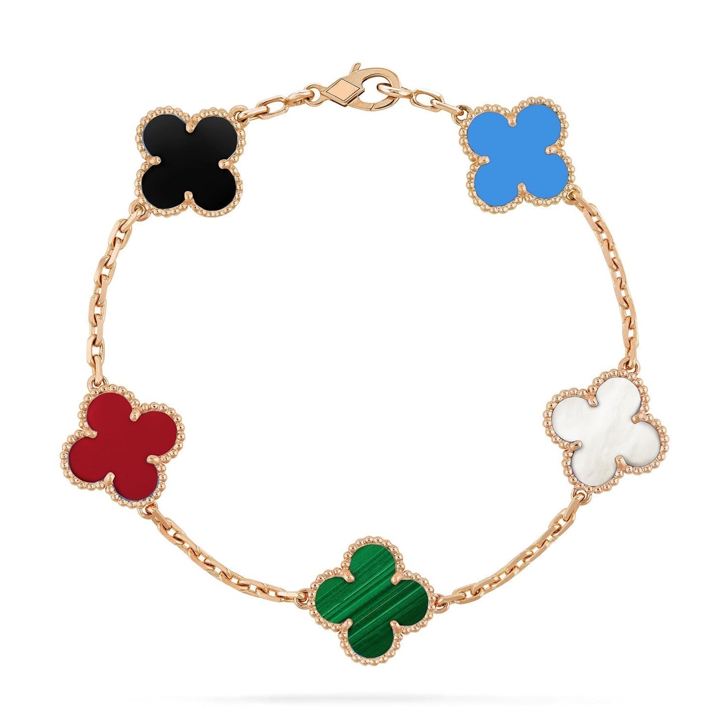 [Max Jewelry ]CLOVER 5 MOTIFS MULTICOLOR BRACELET
