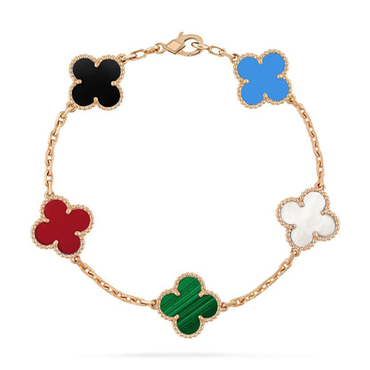 [Max Jewelry ]CLOVER 5 MOTIFS MULTICOLOR BRACELET