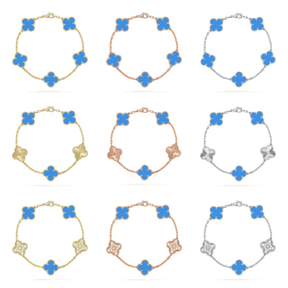 [Max Jewelry ] CLOVER 5 MOTIF BLUE AGATE BRACELET COLLECTION