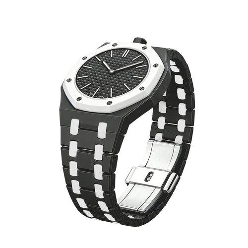 Oak Pop Exclusive Black And White Bioceramic Strap
