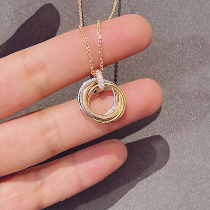 [Max Jewelry ]TRINITY NECKLACE GOLD  DIAMONDS