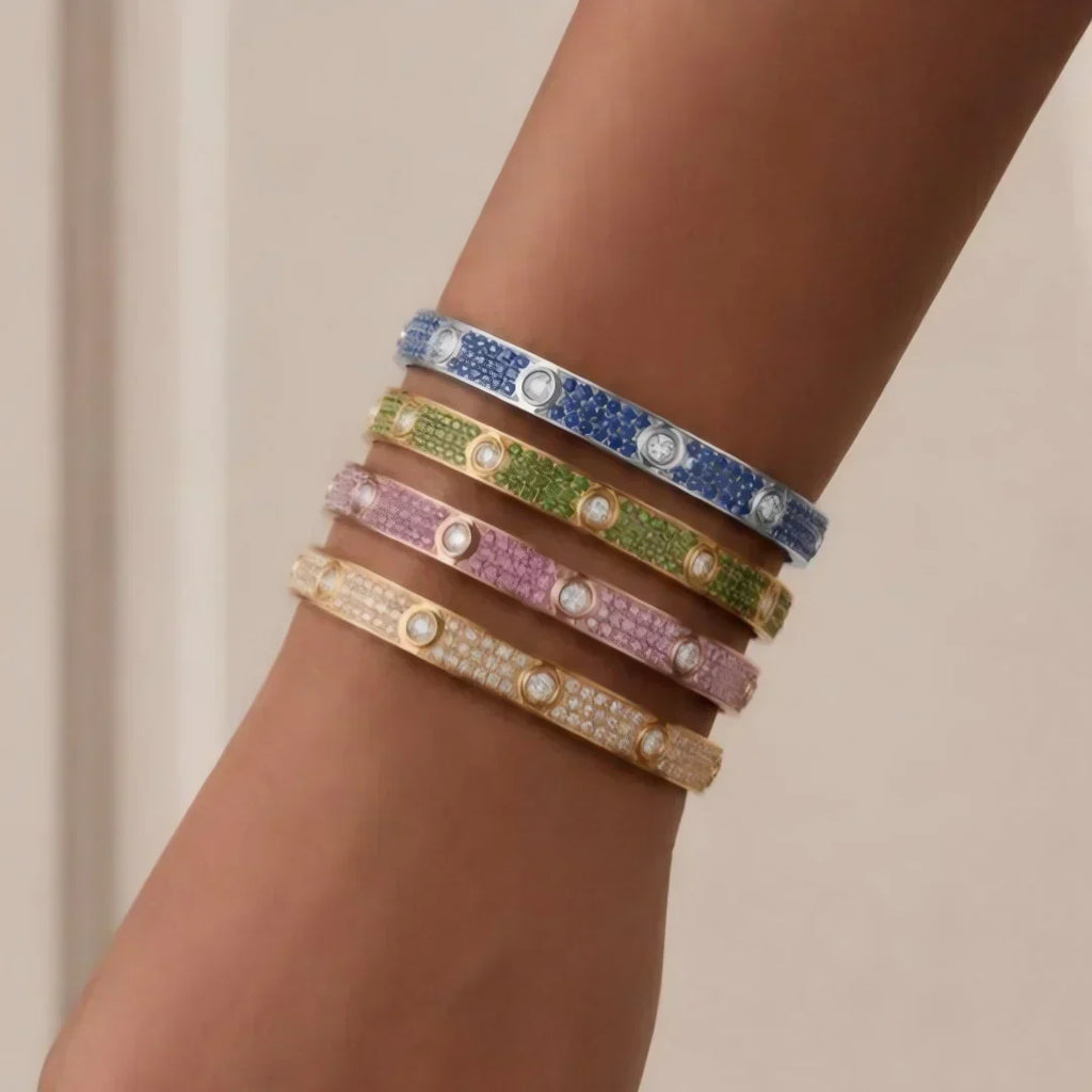 [Plus&Max]Classic 6.1mm Love Bracelet 10-Diamond Full Pavé