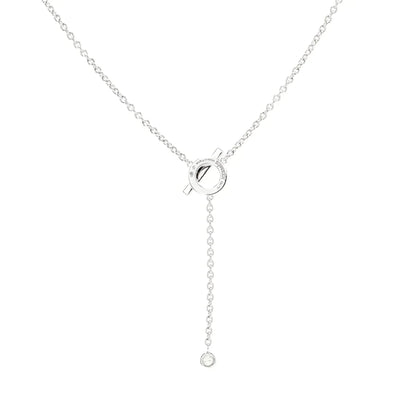 [Max Jewelry ]FINESSE SILVER DIAMOND NECKLACE