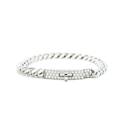 [Max Jewelry ]KELLY CHAIN SILVER DIAMOND BRACELET