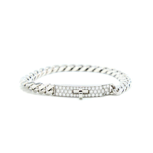 [Max Jewelry ]KELLY CHAIN SILVER DIAMOND BRACELET
