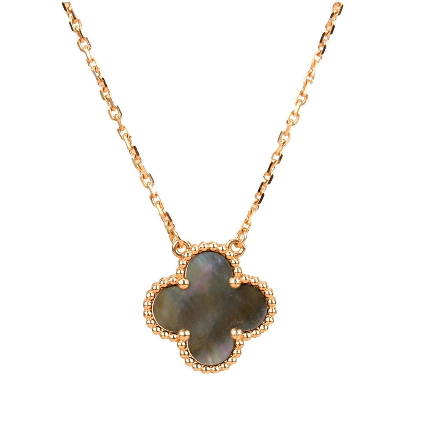 [Max Jewelry ]CLOVER 15MM  GRAY MOTHER OF PEARL NECKLACE