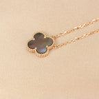 [Plus&Max]CLOVER 15MM  GRAY MOTHER OF PEARL NECKLACE