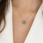 [Plus&Max]CLOVER 15MM  GRAY MOTHER OF PEARL NECKLACE