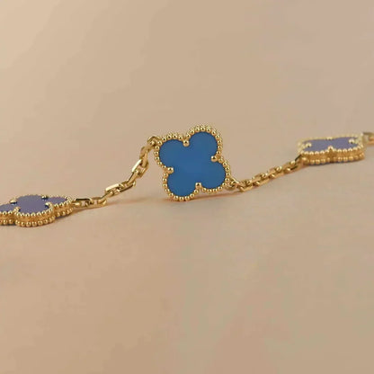 [Max Jewelry ] CLOVER 5 MOTIF BLUE AGATE BRACELET COLLECTION