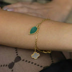 [Plus&Max]LUCKY SPRING 5 MOTIF GOLD BRACELET