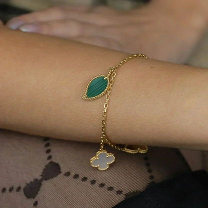 [Max Jewelry ]LUCKY SPRING 5 MOTIF GOLD BRACELET