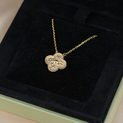[Max Jewelry ]CLOVER 15MM  BRONZING NECKLACE
