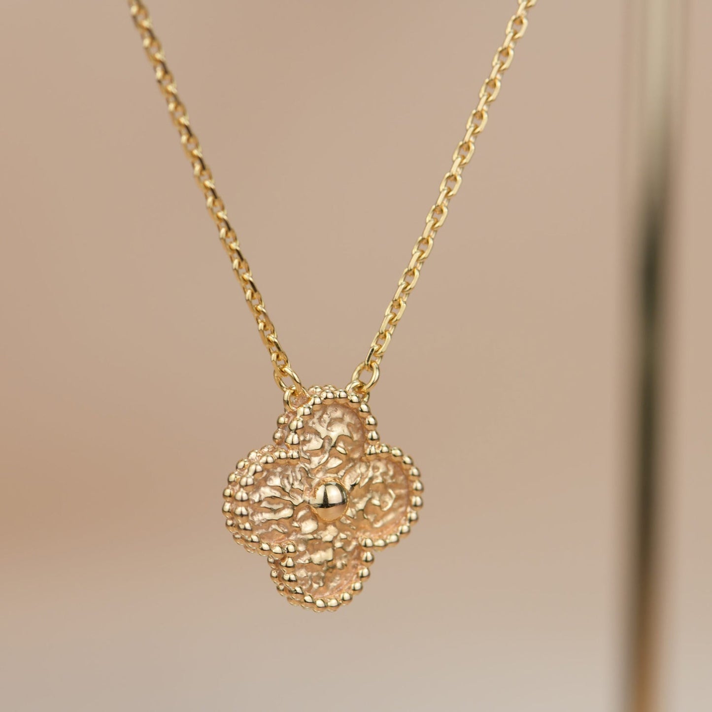 [Max Jewelry ]CLOVER 15MM  BRONZING NECKLACE