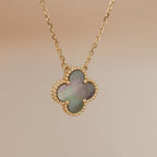 [Plus&Max]CLOVER 15MM  GRAY MOTHER OF PEARL NECKLACE