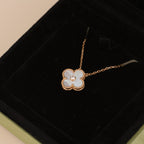 [Plus&Max]CLOVER 15MM DIAMOND WHITE FRITILLARIA NECKLACE