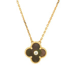 [Plus&Max]CLOVER 15MM DIAMOND AND MOTHER-OF-GREY NECKLACE
