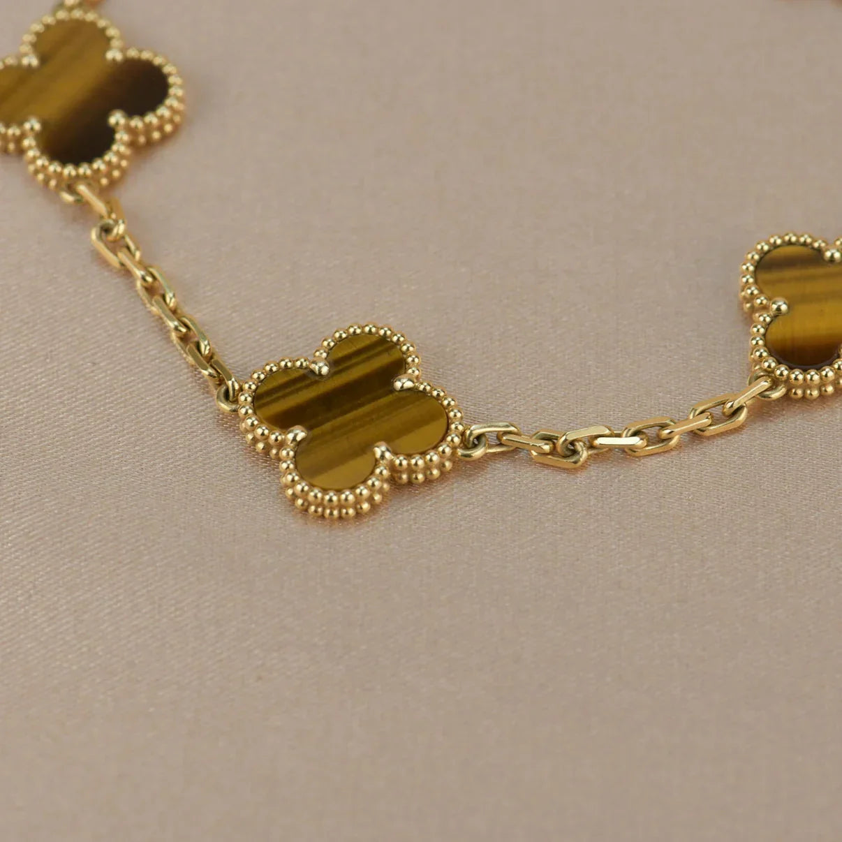 [Max Jewelry ] CLOVER 5 MOTIFS TIGER EYE BRACELET COLLECTION