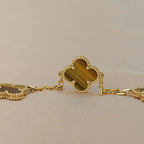 [Plus&Max]LUCKY CLOVER 5-MOTIF BRACELET -  TIGER’S EYE COLLECTION